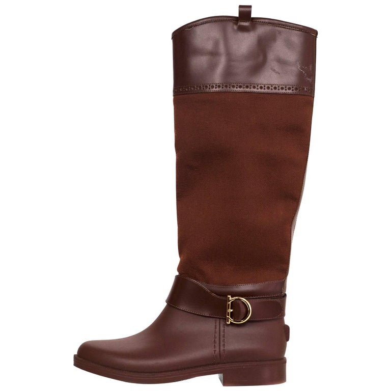 canvas and leather boots