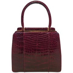 Judith Leiber Vintage Dark Red Alligator Mini Handbag 8