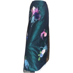 John Galliano 1990's Feather and Flower Overlay Skirt 2