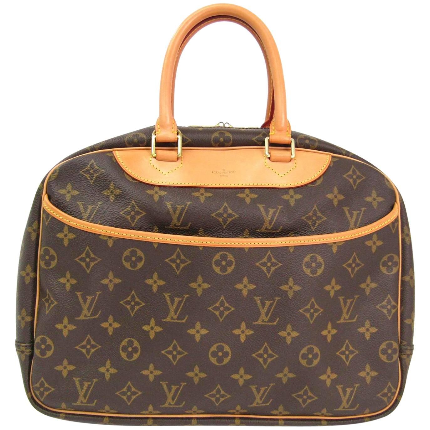  Louis Vuitton Monogram Men's Women's Carryall Travel Top Handle Satchel Bag