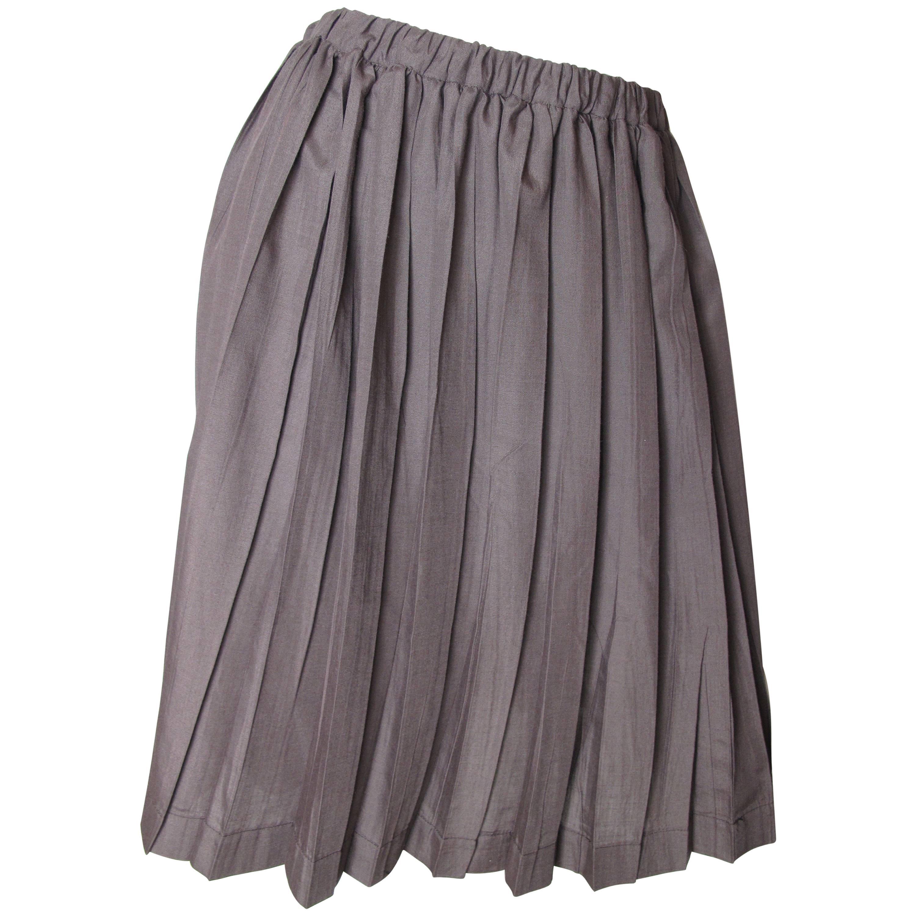 Issey Miyake Cotton Pleated Skirt