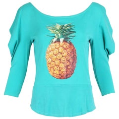 Iconic Chloe by Stella McCartney Green Cotton T-Shirt w/Pineapple Graphic
