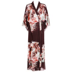Jean Paul Gaultier Double Layered Mesh Kimono w/Japanese Inspired Print 1