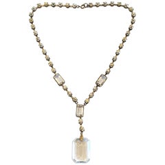 Art Deco facetted crystal drop necklace 5