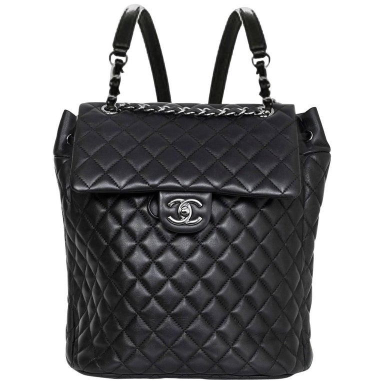 Chanel Black Quilted Lambskin Large Urban Spirit Backpack with Box For