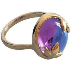 Tiffany Olive Leaf Ring by Paloma Picasso, 18kt Gold & Amethist