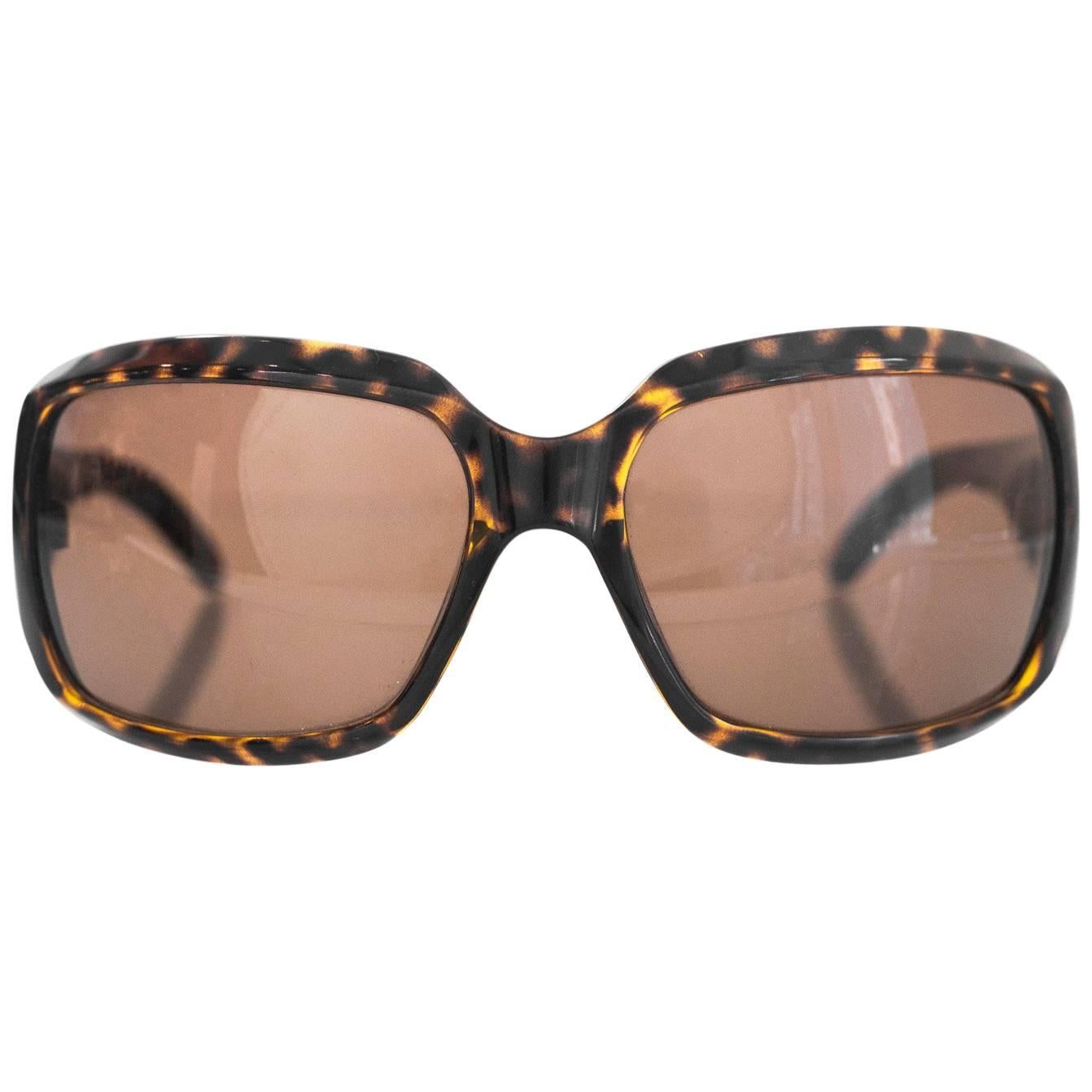 Emporio Armani Tortoise Square Sunglasses with Case