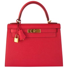 Hermes Kelly 28cm Rouge Tomate Epsom Sellier Kelly 28cm Gold Hardware