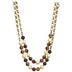 Chanel Vintage '80s Beaded and Faux Pearl Two-Strand Necklace