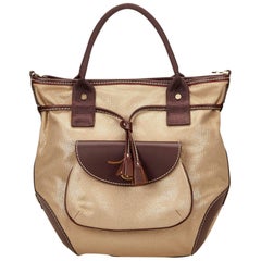 Lancel Brown Canvas Tote 7