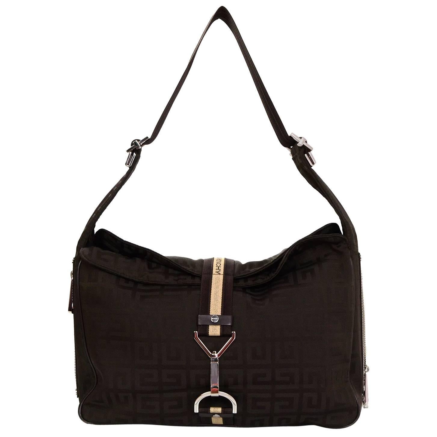 Givenchy Brown Monogram Nylon Shoulder Bag