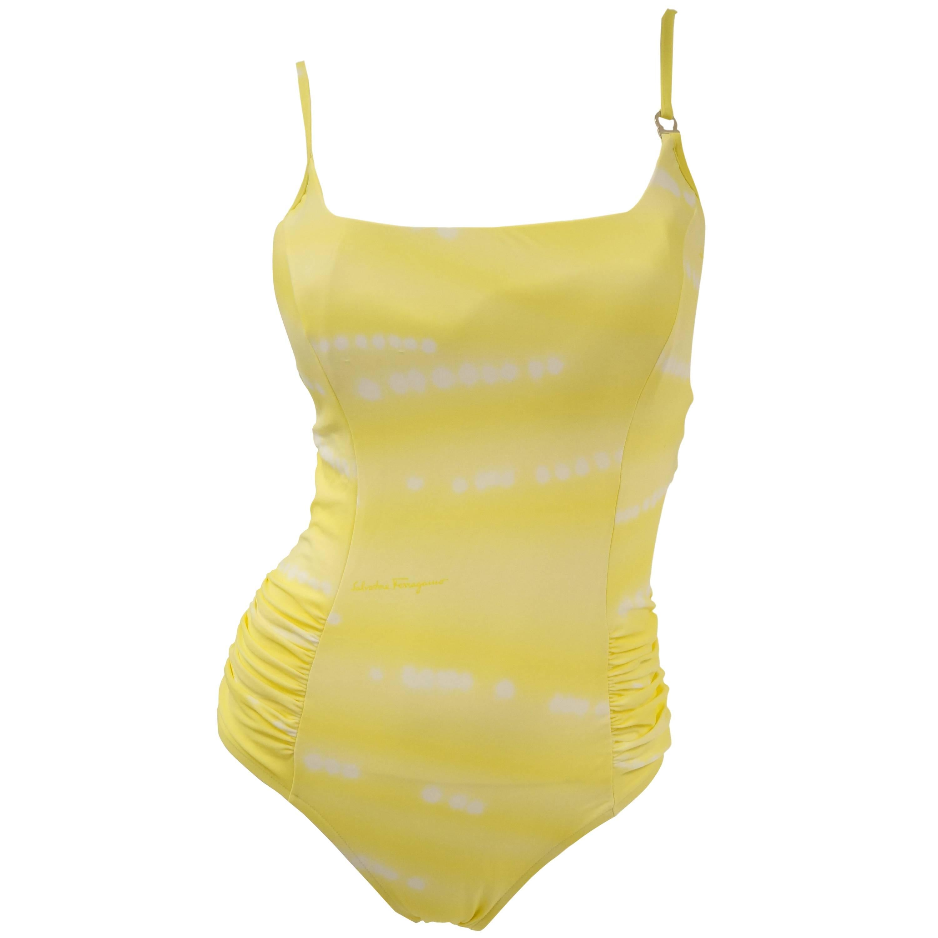 Salvatore Ferragamo Lemon Gelato One Piece Resort Swimsuit  For Sale