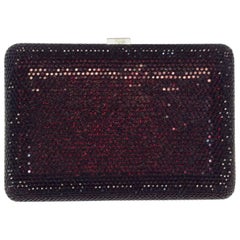 Judith Leiber Garnet Hard Clutch with Silver Chain 11