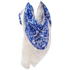 Large Yves Saint Laurent “Azulejos” Printed Shawl Scarf 1