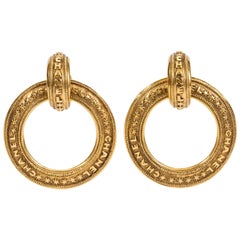 Chanel 1980's Vintage Gold Detachable Hoop Earrings