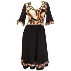 1960s Averardo Bessi Blooming Black and Floral Silk Cocktail Dress 9