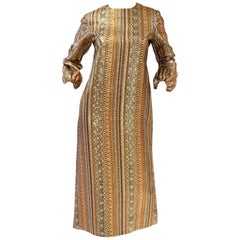 Metallic Gold and Copper Party Dress, 1970s