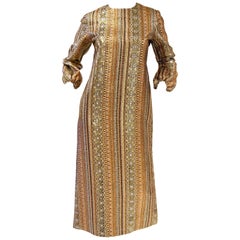 Metallic Gold and Copper Party Dress, 1970s 