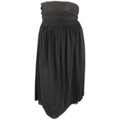 JEAN PAUL GAULTIER Size M Black Micro Mesh Wrap Flare Skirt