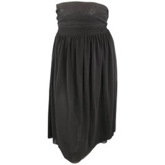 JEAN PAUL GAULTIER Size M Black Micro Mesh Wrap Flare Skirt 12