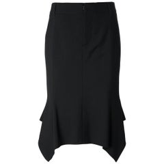 Tom Ford Black Dropped Hem Skirt Asymmetric Wool Sz 38 $1295 Retail 11