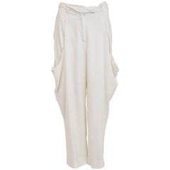 Margiela White Cropped Trousers with Oversize Side Pockets Iconic White Label 7
