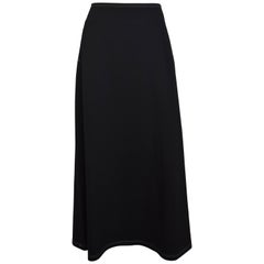 Y’s By Yohji Yamamoto Black A-Line Skirt with Contrast White Stitching and Pocke 7