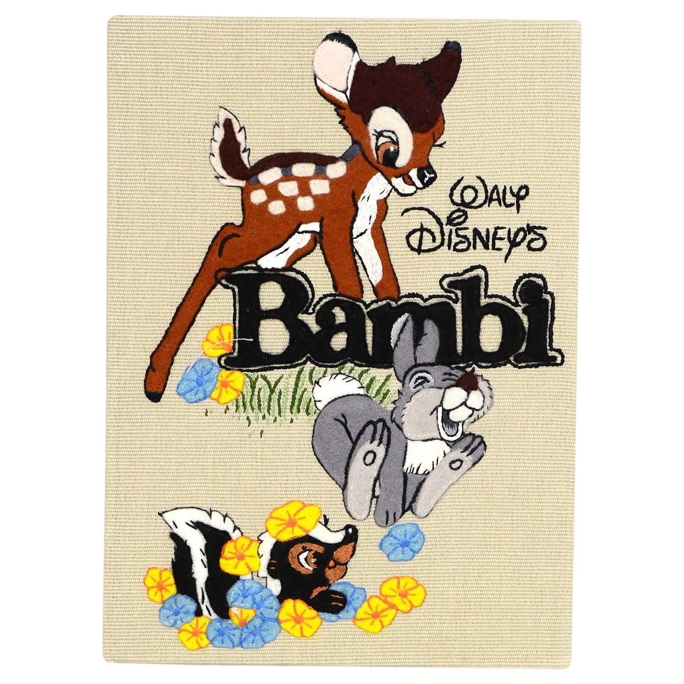 Olympia Le-Tan NEW Bambi Embroidered Cotton-Canvas Clutch