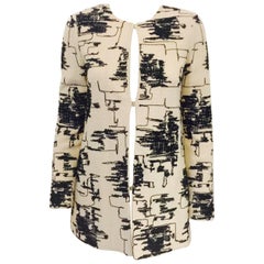 Sensational St. John Textured Ivory Boucle and Black Yarn Jacket