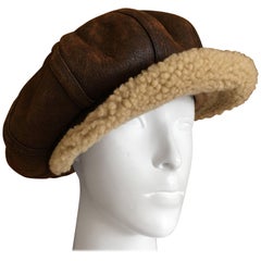 Vintage Christian Dior by John Galliano Shearling Newsboy Cap