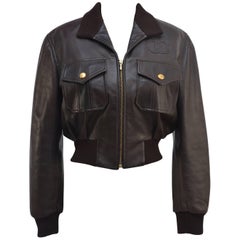 CHANEL Brown CC Leather Jacket MINT