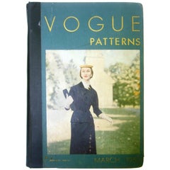 Vintage 1952 Vogue Pattern Book with French Couture Illustrations  