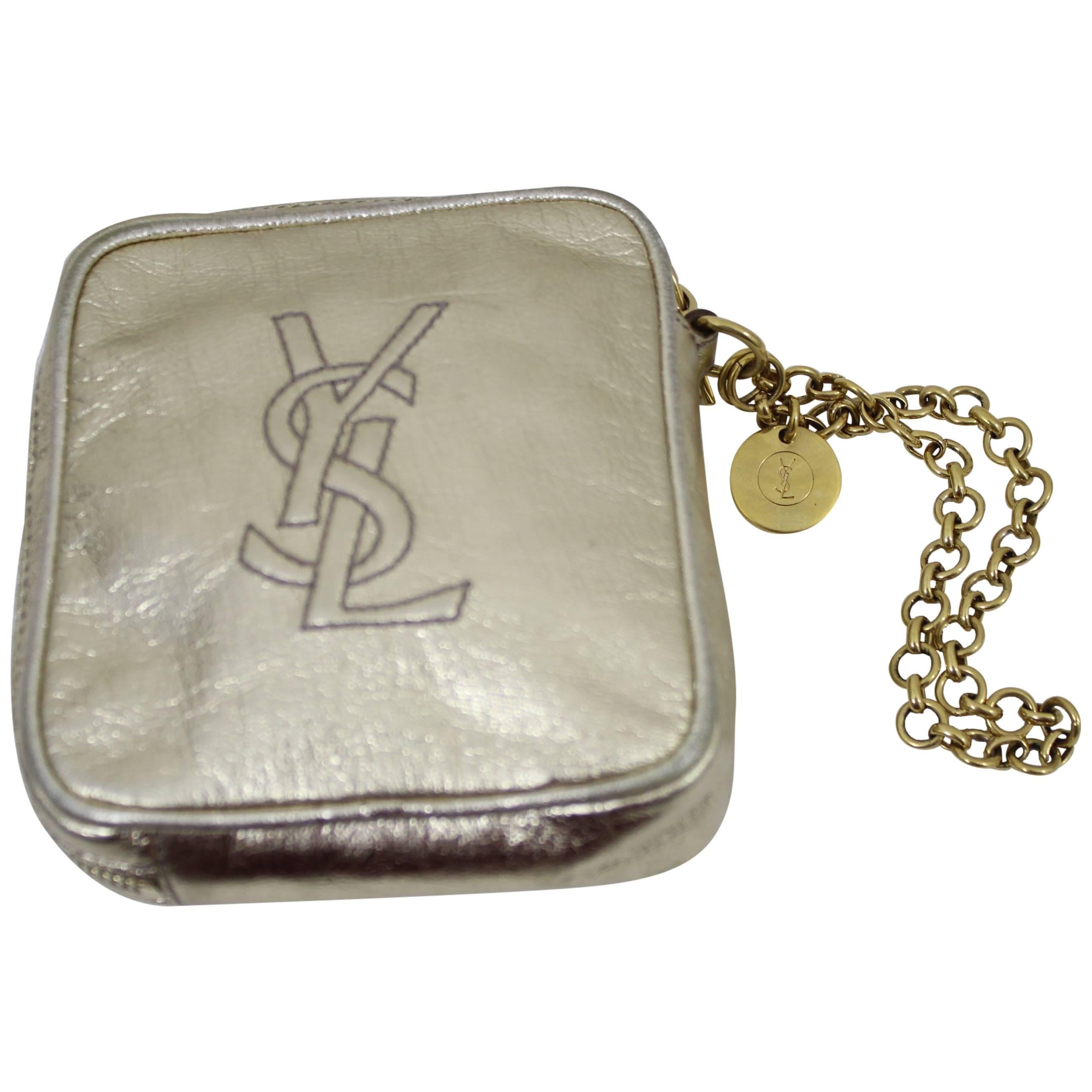 Vintage Yves Saint Laurent Golden Leather Small Evening bag