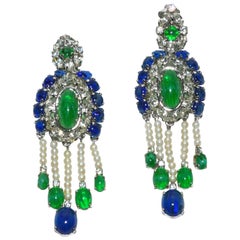 Christian Dior Chandelier Ear Clips, 1960s