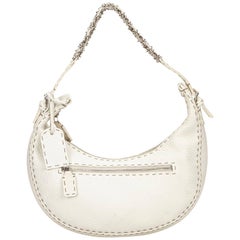 Fendi White Leather Selleria Shoulder Bag 5