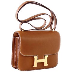 Hermes Constance Bag 18 Rare Fauve Barenia Leather Gold Hardware 5