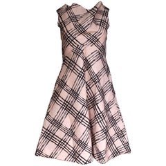 New Balenciaga Pink Stitch textured Full Skirt dress uk 36 uk 8   