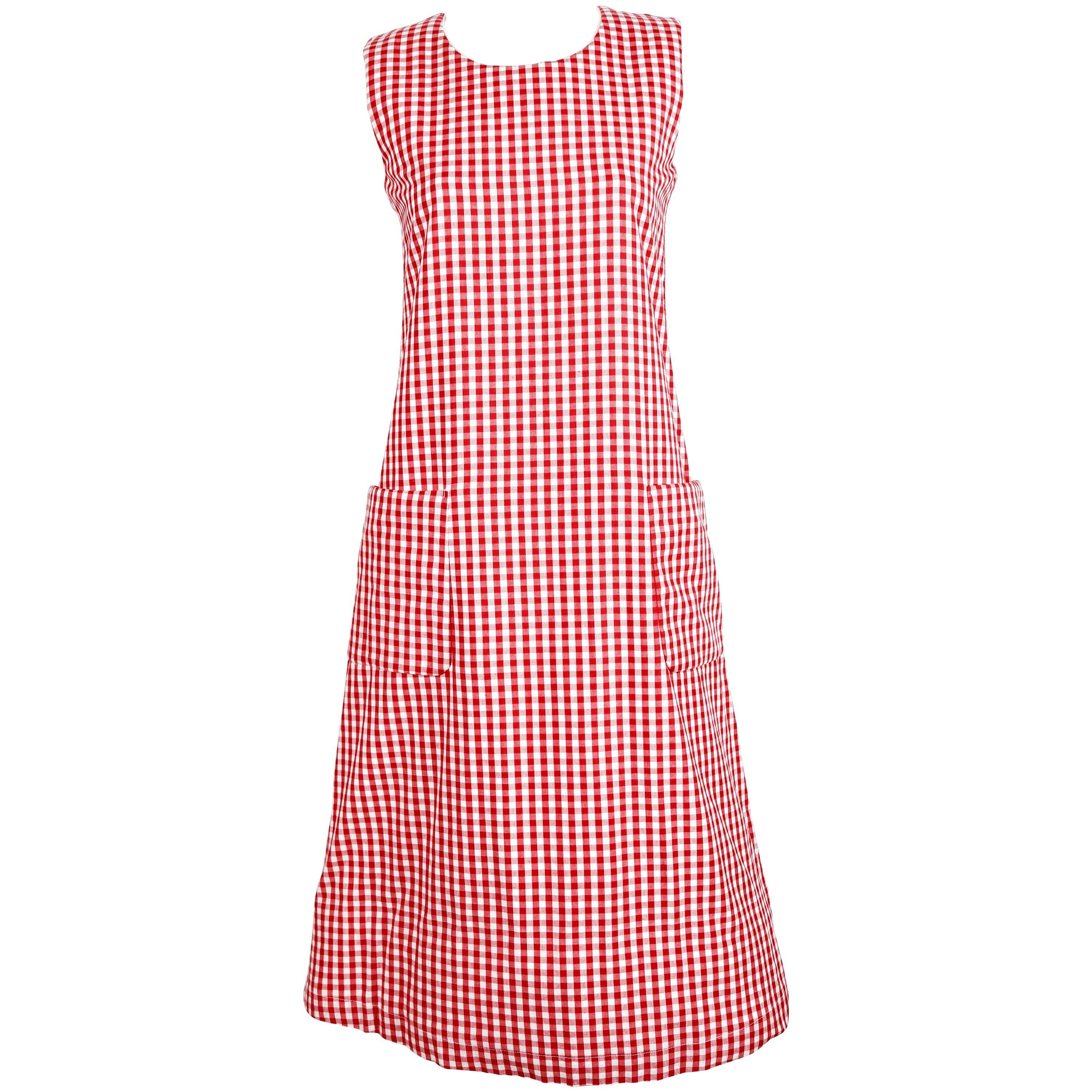 1997 COMME DES GARCONS red gingham padded dress 'BODY MEETS DRESS'