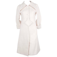 1970 PIERRE CARDIN Haute Couture cream wool coat 12