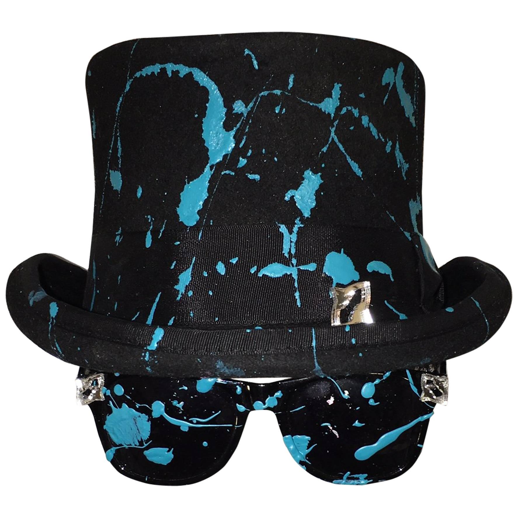 STACY ENGMAN ART ROYALTY - Classic Signature Sunglasses-Tiara - w Splat Top Hat For Sale