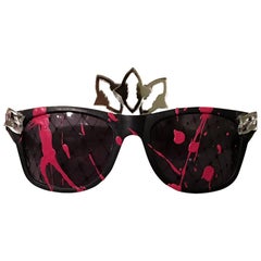 STACY ENGMAN ART ROYALTY - Classic Signature Sunglasses-Tiara - Pink Paint Splat
