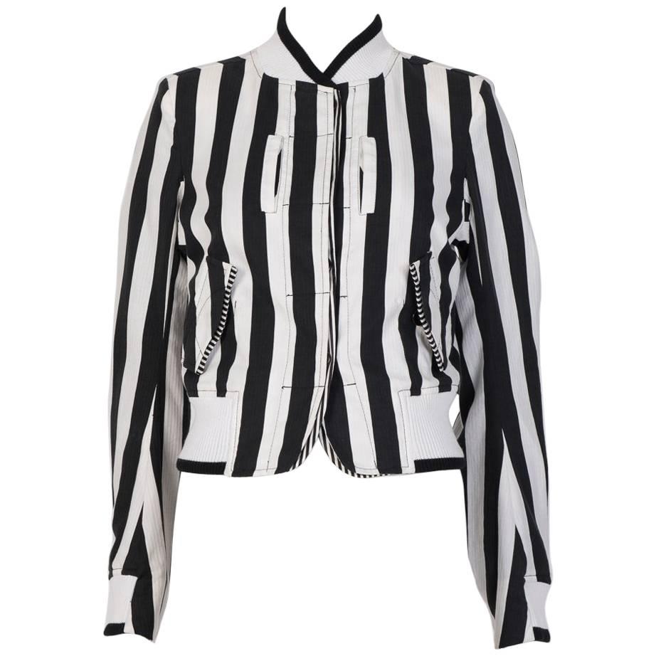 Ann Demeulemeester Stripe Bomber Jacket For Sale at 1stDibs
