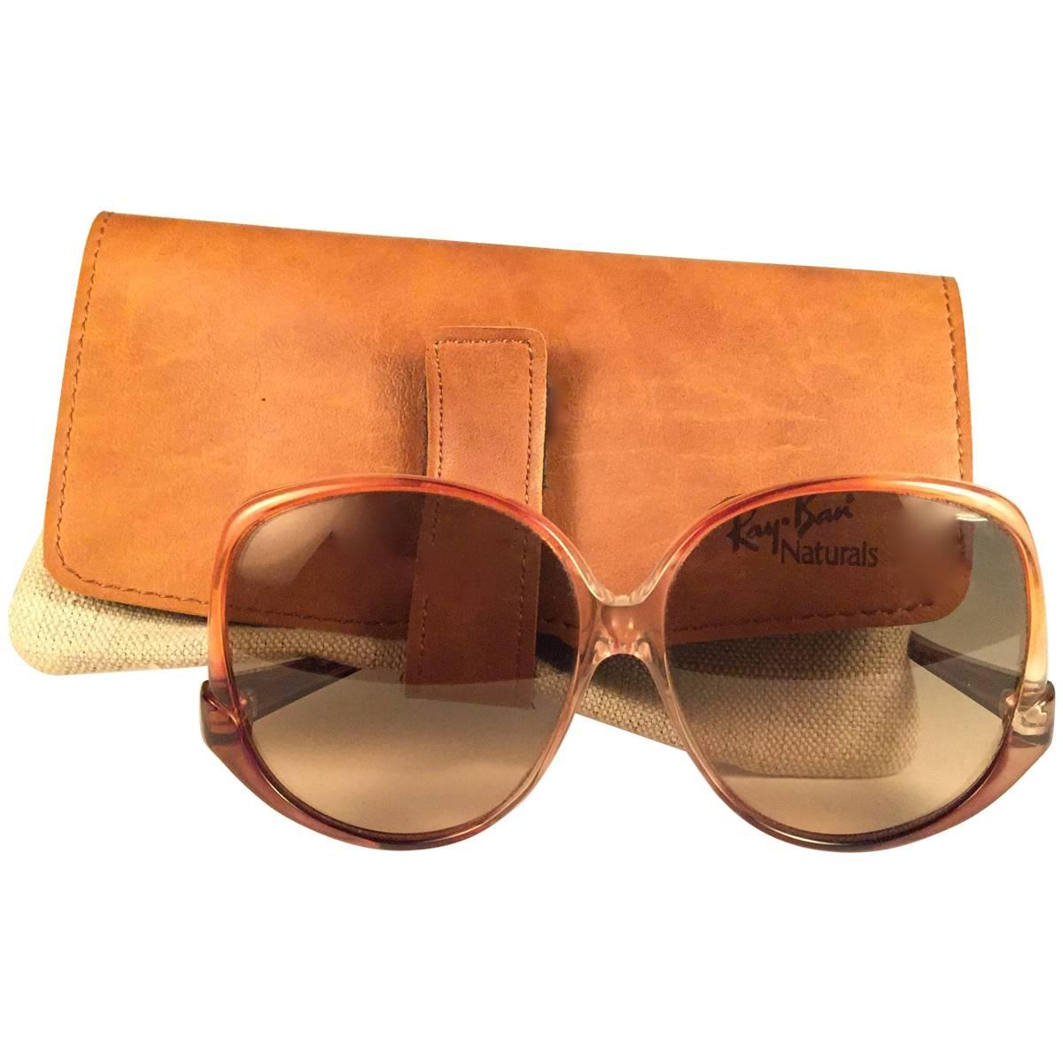 New Vintage Ray Ban Style 31 Naturals Amber 1970's  USA Sunglasses