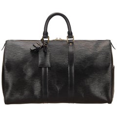 Vintage Louis Vuitton Black Epi Keepall 45 Duffle Bag