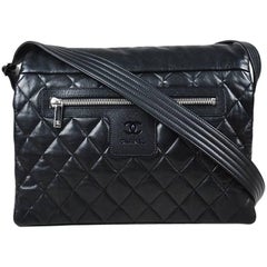 Chanel Black Caviar Leather Quilted Flap "Coco Cocoon" Messenger Bag