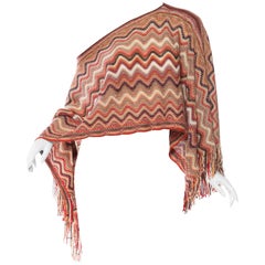 Vintage Missoni Iconic Zig-Zag Knit Shawl