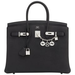 Hermes Black Togo 35cm Birkin Palladium Hardware Bag A Stamp