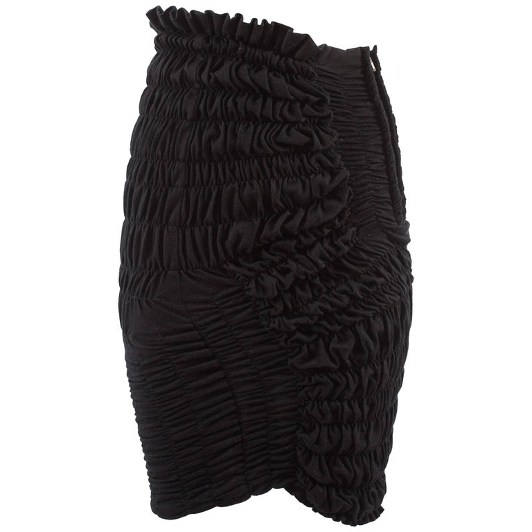 Comme des Garcons Autumn-Winter 1989 black jersey smocked skirt For ...