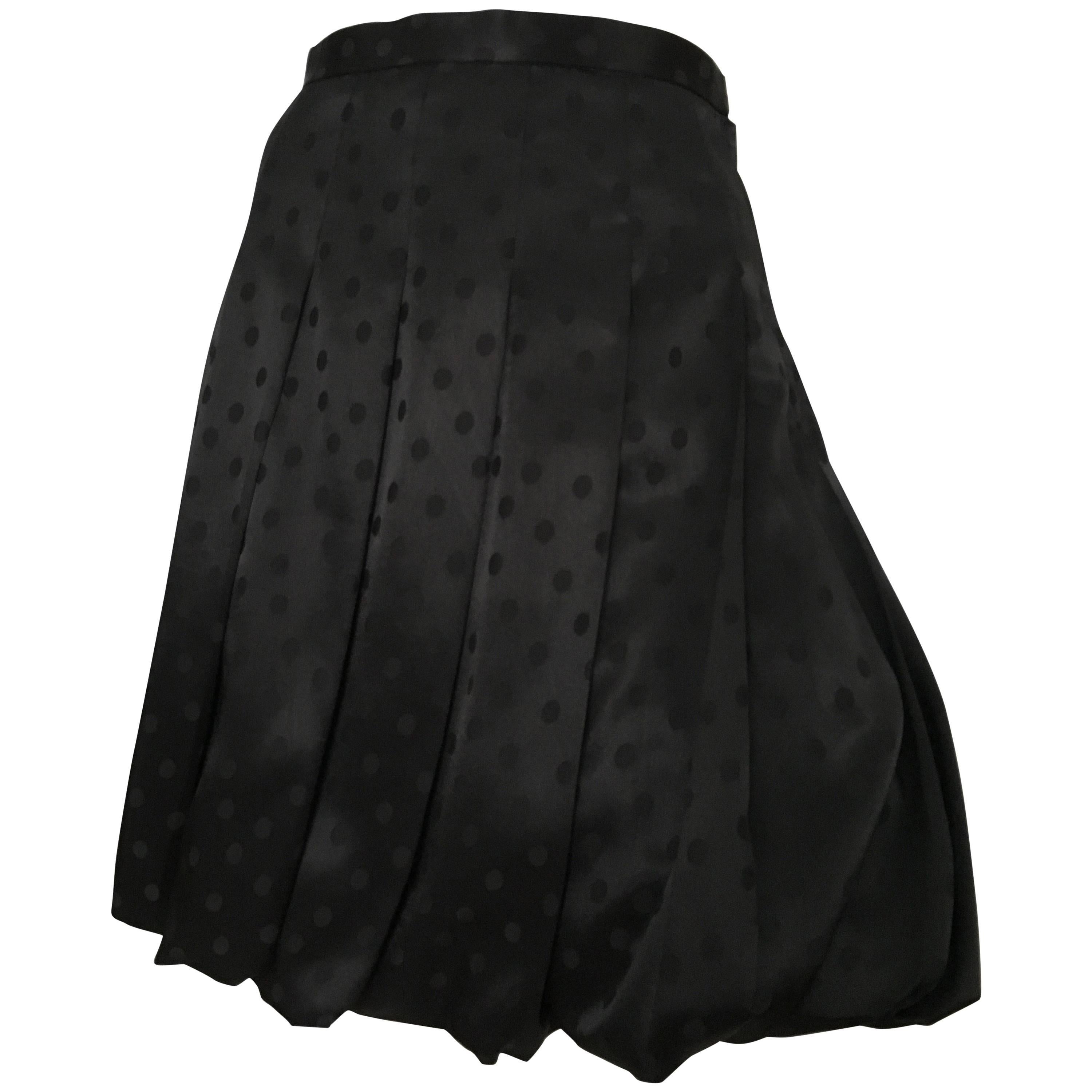 Comme des Garçons Black Polka Dot Pleated Bubble Skirt Size 6. For Sale