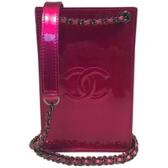 Chanel Pink Patent Leather CC Logo Mini Pouch Crossbody Shoulder Bag